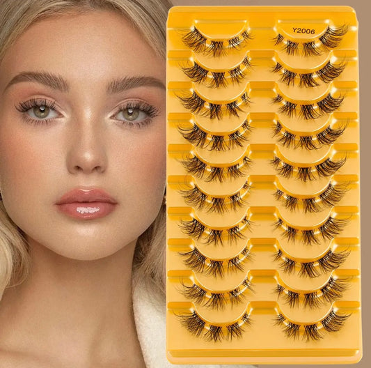 Natural False Eyelashes 3/6/10 Pairs Wispy Faux 3D Mink Lashes Reusable