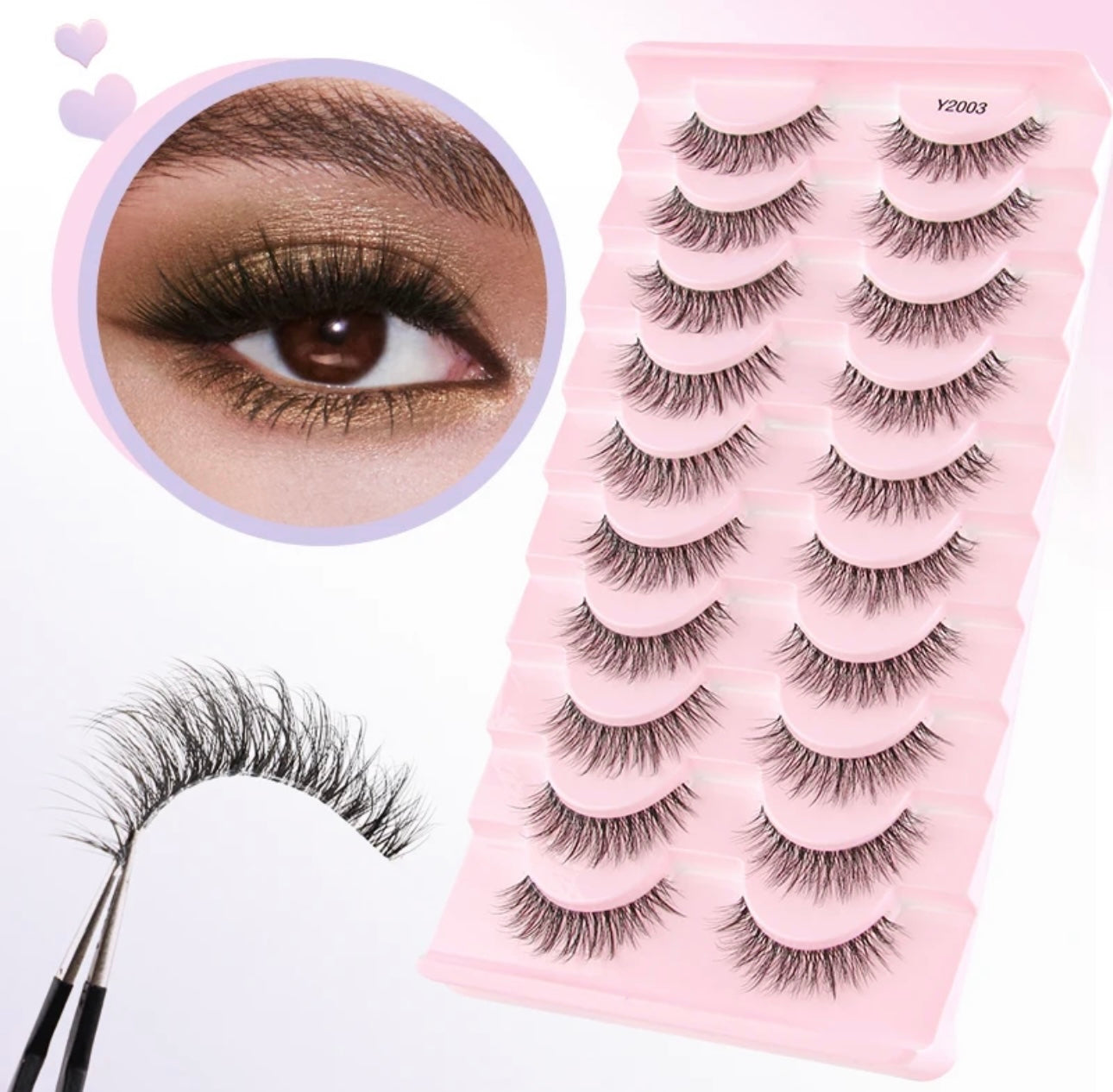 Natural False Eyelashes 3/6/10 Pairs Wispy Faux 3D Mink Lashes Reusable