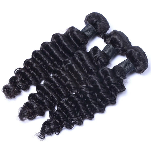 Brazilian Hair | 3pcs deep wave 100% Virgin Human Hair Bundles
