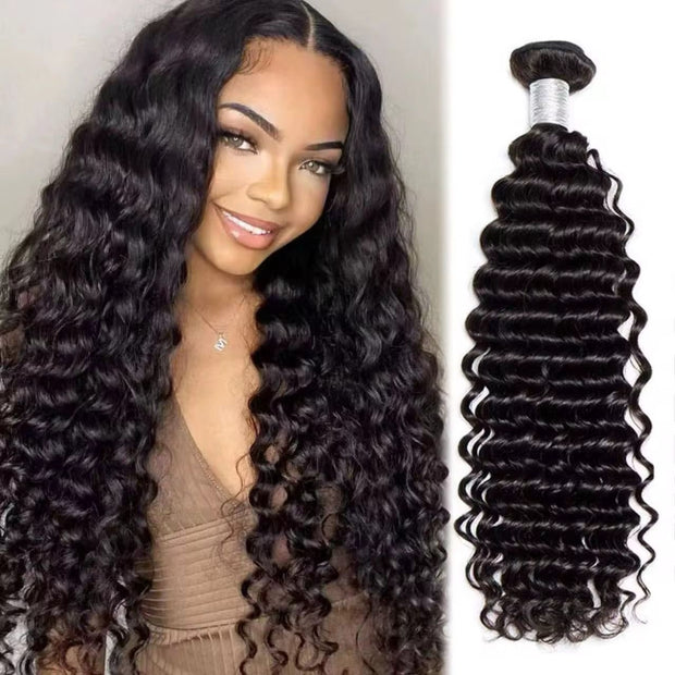 Brazilian Hair | 3pcs deep wave 100% Virgin Human Hair Bundles