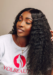 Deep  wave 13x4 lace frontal wig human hair