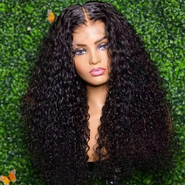 Kinky curly 13x4 lace frontal wig human hair