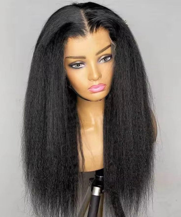 Kinky straight 13/4 Lace Frontal wig Human Hair